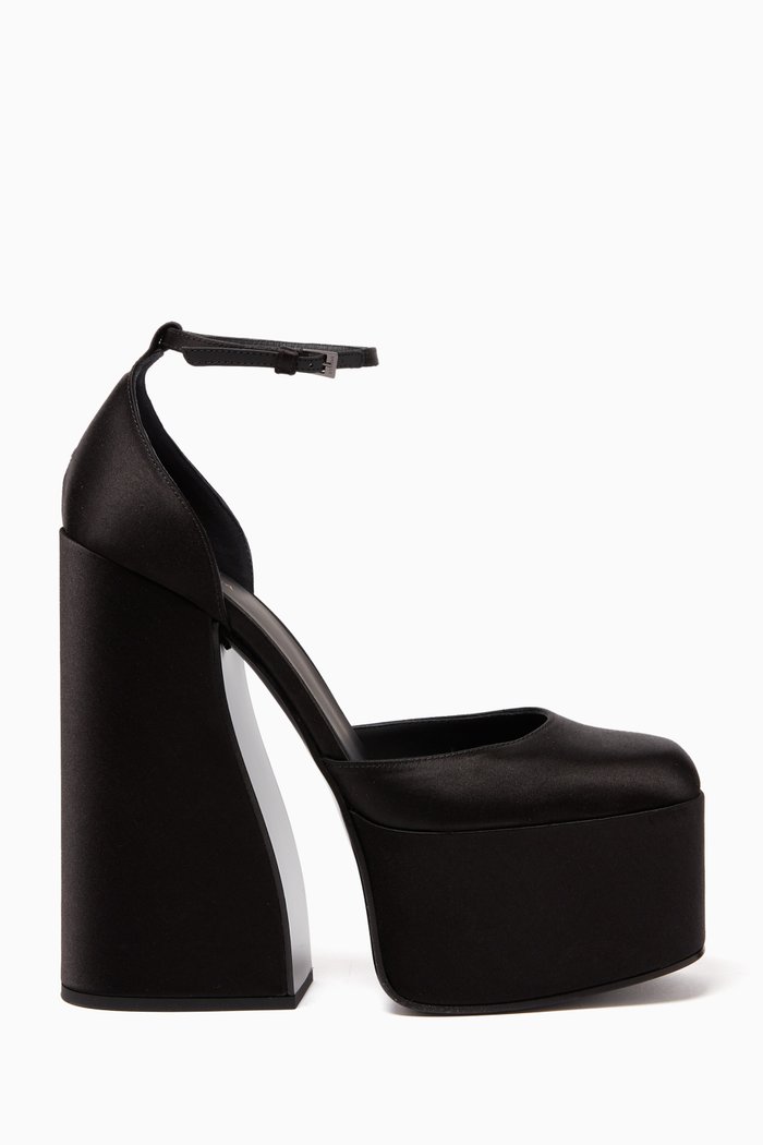 

Nikki Platform 100 Pumps in Satin, Black