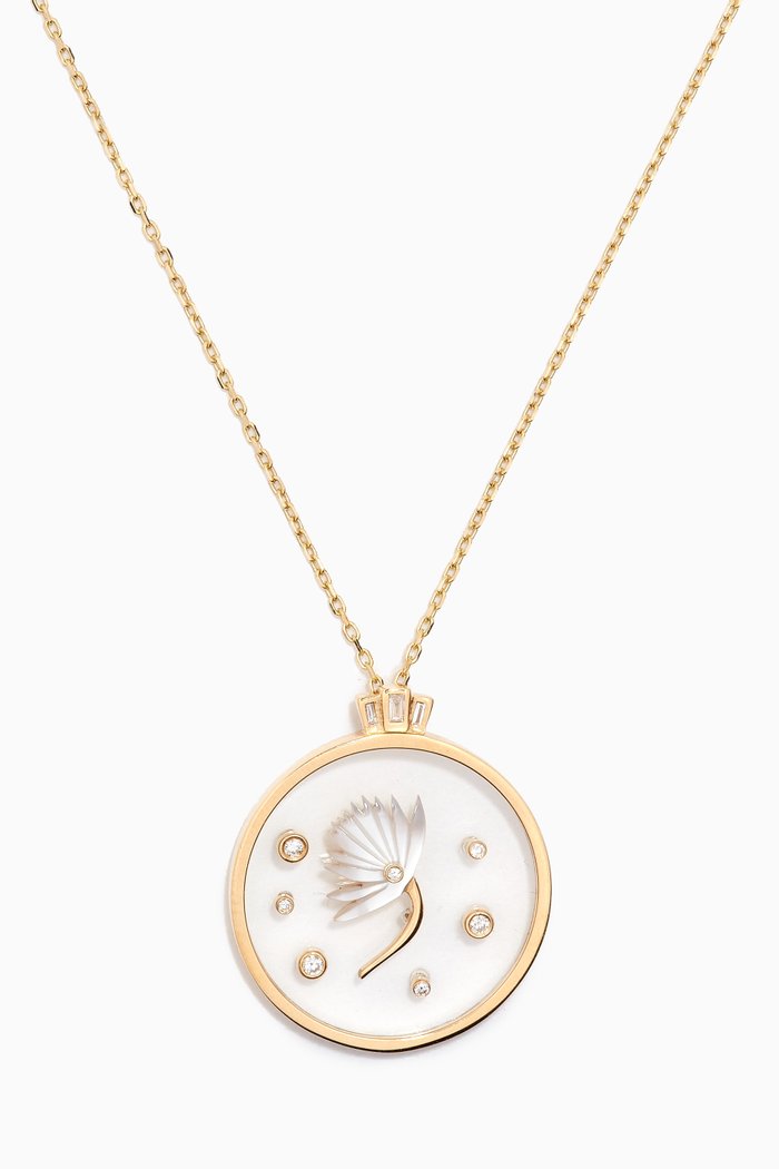 

Wared 2.0 Diamond & Mother of Pearl Necklace in 18kt Gold, Yellow