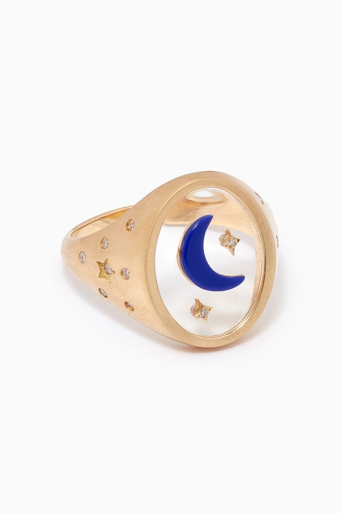 

Hilal 2.0 Diamond & Lapis Lazuli Ring in 18kt Gold, Yellow