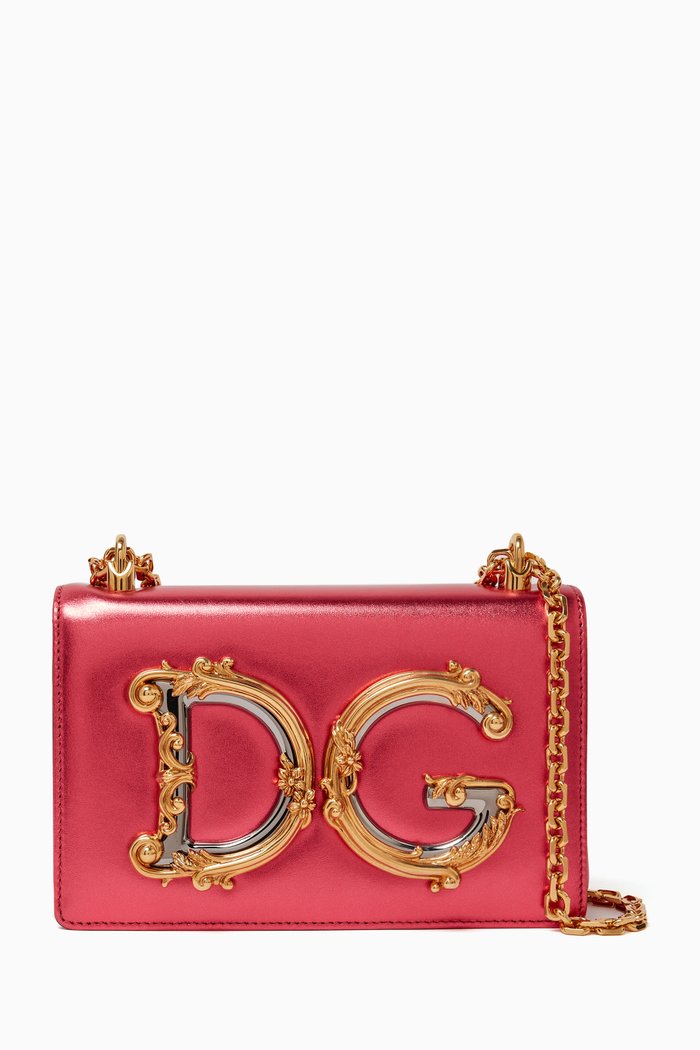 Small DG Girl Crossbody Bag in Nappa, Gold