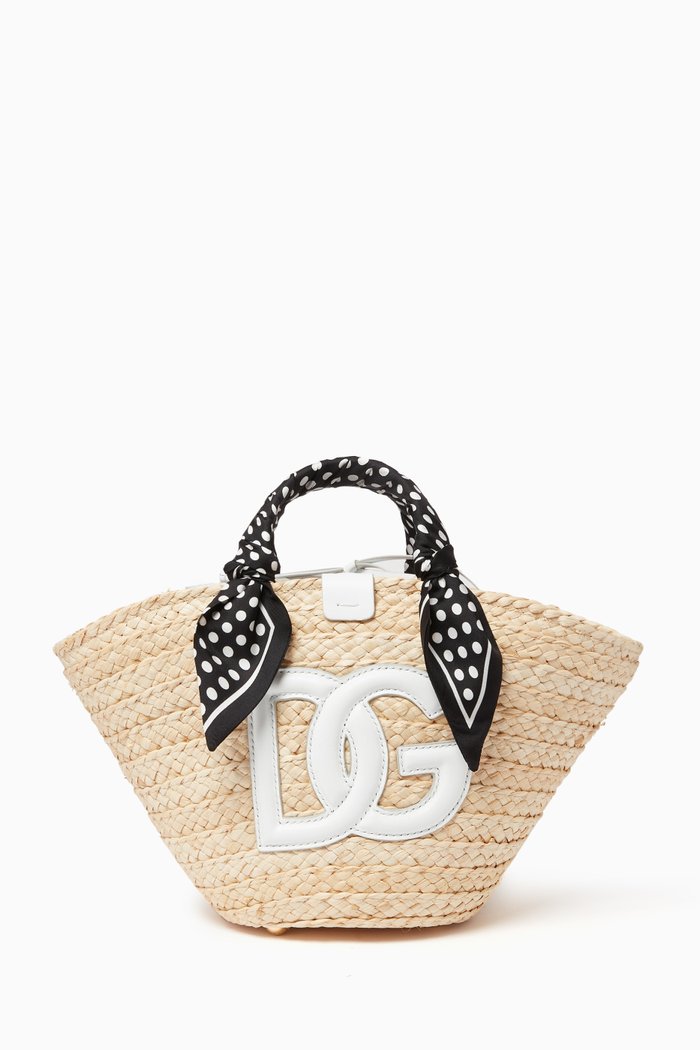Kendra DG Logo Bag in Straw, Multicolour