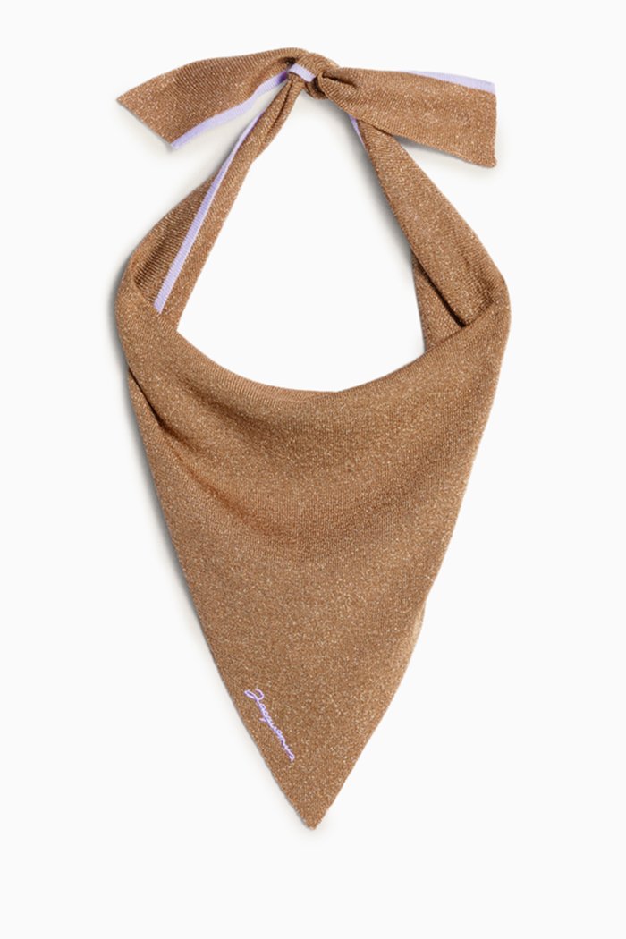 

Le Foulard Brilho Scarf in Viscose-lurex, Brown