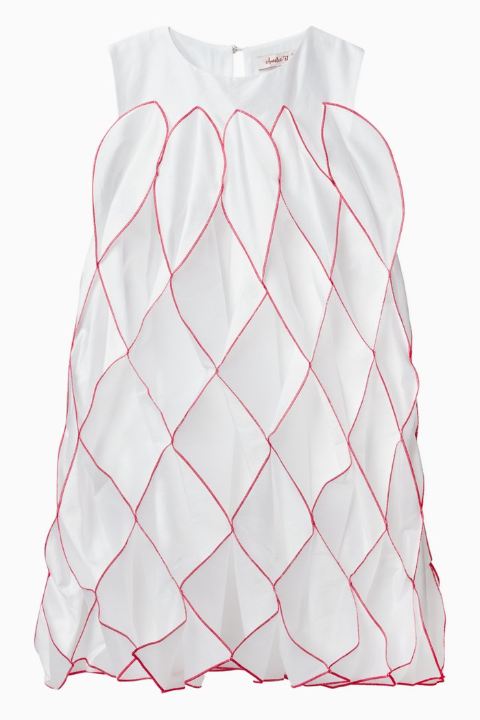 

Honeycomb Dress in Polyester, Pink