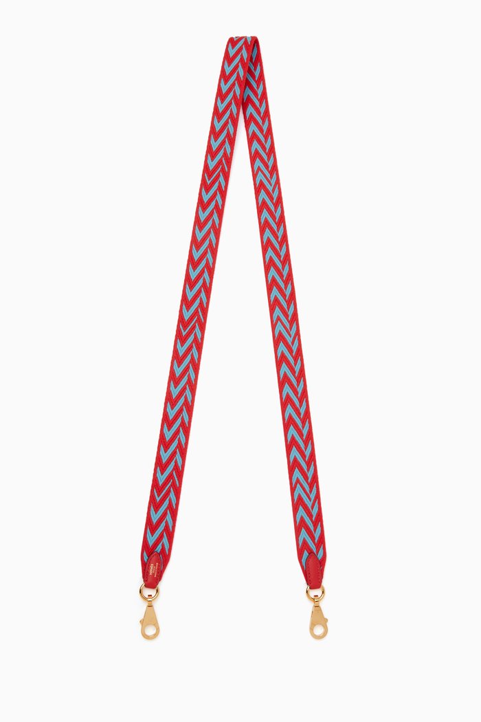 

Unused Sangle Chevron Bag Strap in Canvas & Calfskin, Multicolour