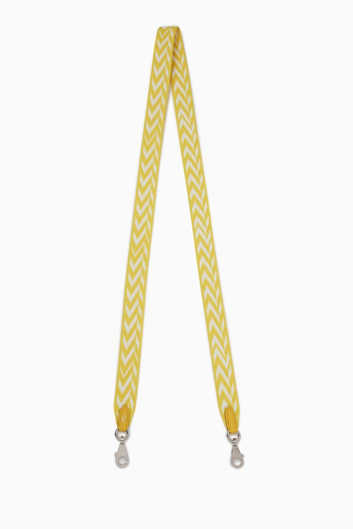 

Sangle Chevron Bag Strap in Canvas & Calfskin, Yellow