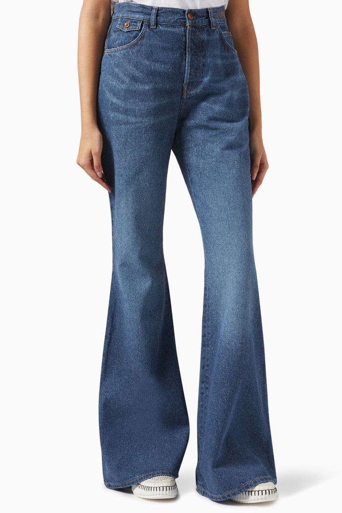 

Flared Jeans in Denim, Blue