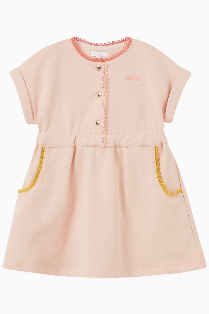 

Logo Dress in Cotton, Pink