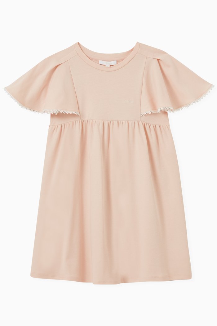 

Logo Dress in Cotton, Pink