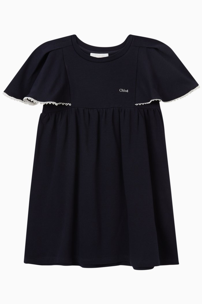 

Logo Dress in Cotton, Blue