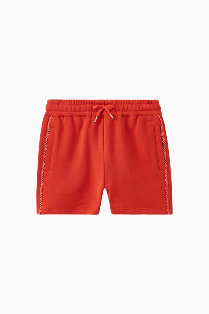 

Striped Logo Shorts in Cotton, Orange