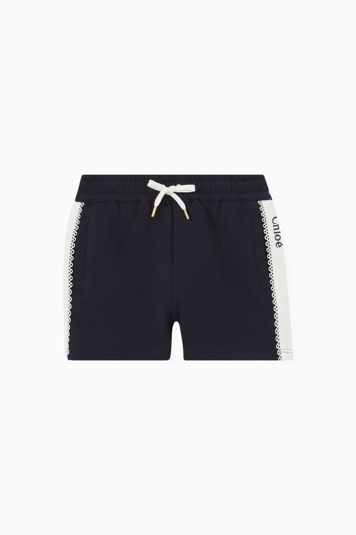 

Striped Logo Shorts in Cotton, Blue