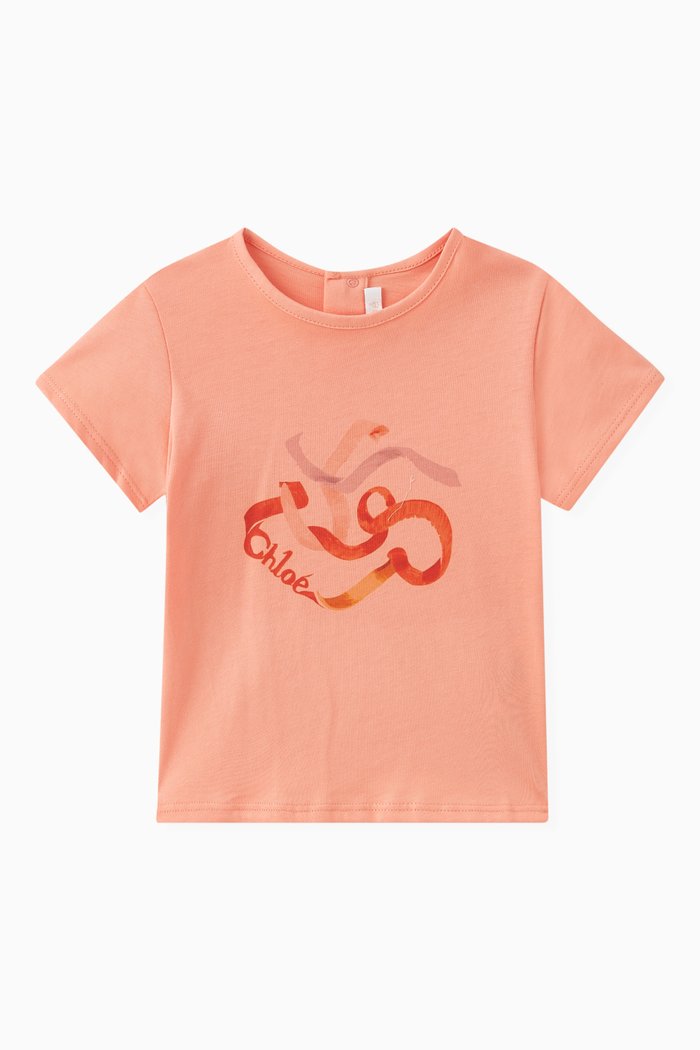 

Graphic Logo-print T-shirt in Cotton-jersey, Pink
