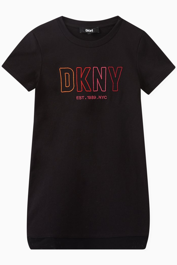 

Logo T-Shirt Dress in Cotton, Black