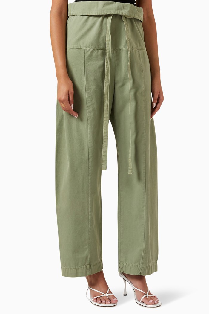 

Fisherman Drawcord Pants in BCI Cotton, Green