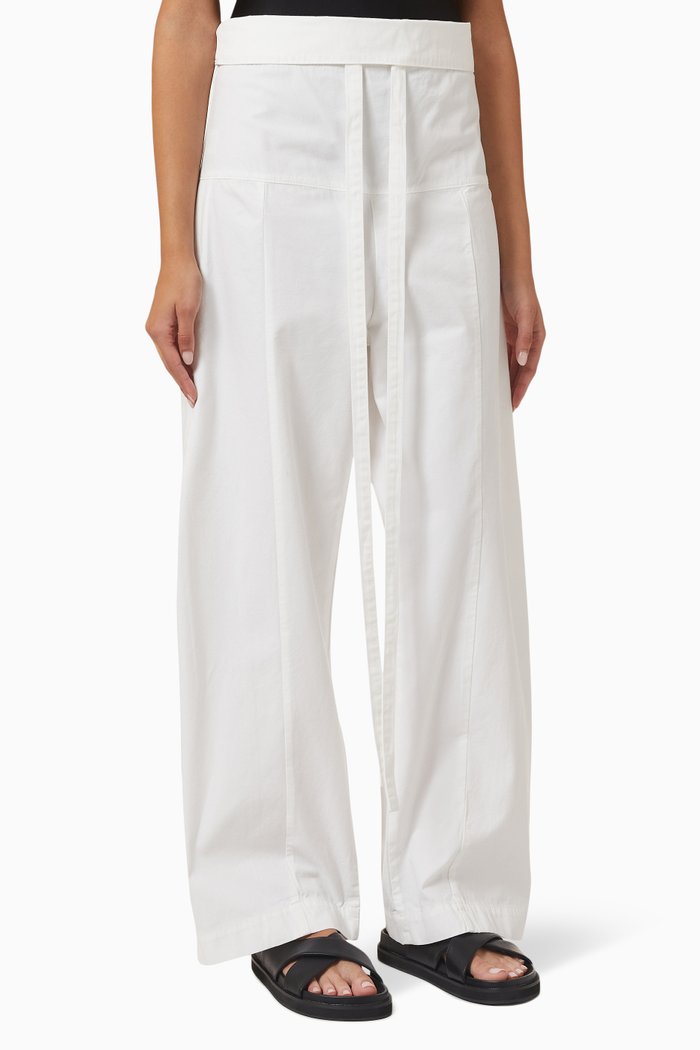 

Fisherman Drawcord Pants in BCI Cotton, White