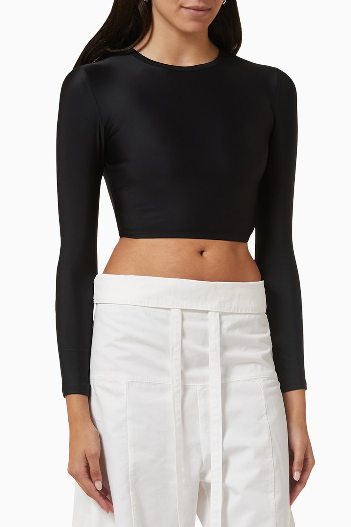 

Long Sleeve Sun T-shirt in Recycled Nylon, Black