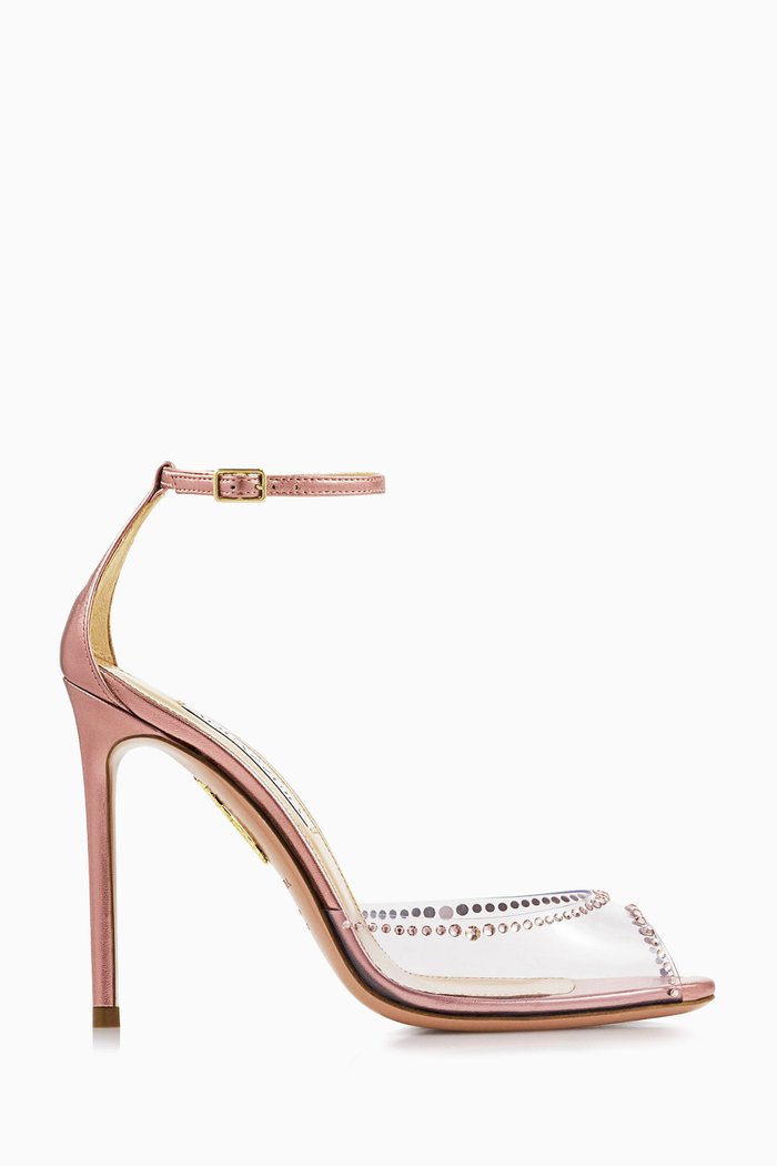 

Ray Of Light Plexi Peep Toe Sandals in PVC, Pink