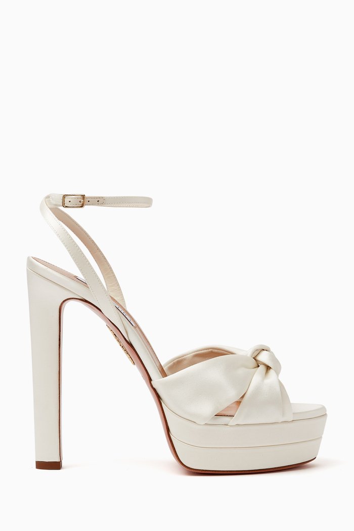 

Flow 130mm Platform Heel Sandals in Satin, White