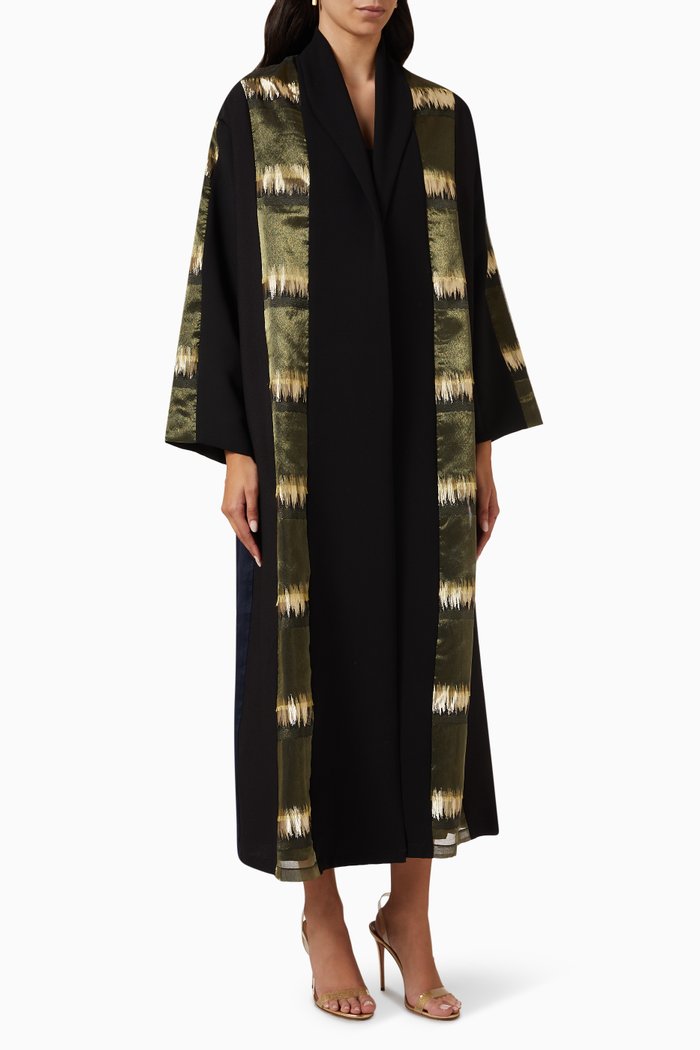 

Printed Stripe Abaya, Multicolour