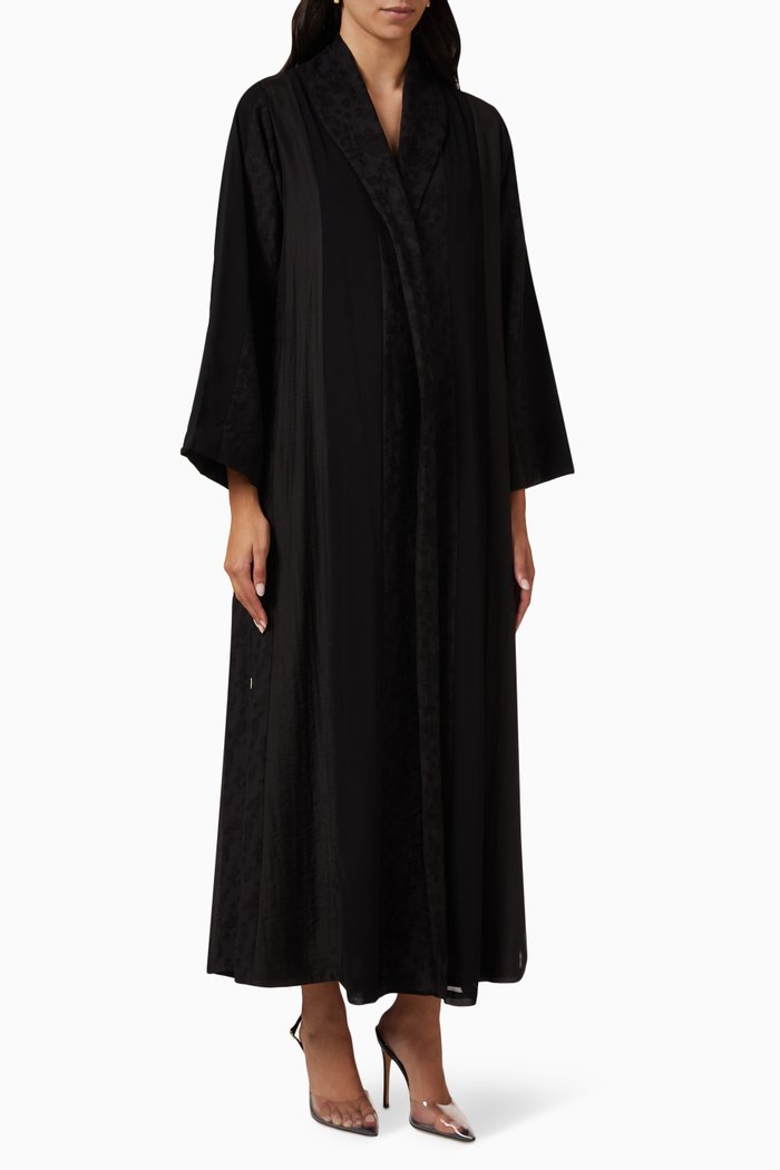 

Tonal Printed Panel Abaya, Multicolour