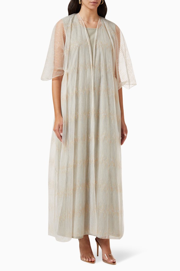 

Wedding Embellished Abaya, White