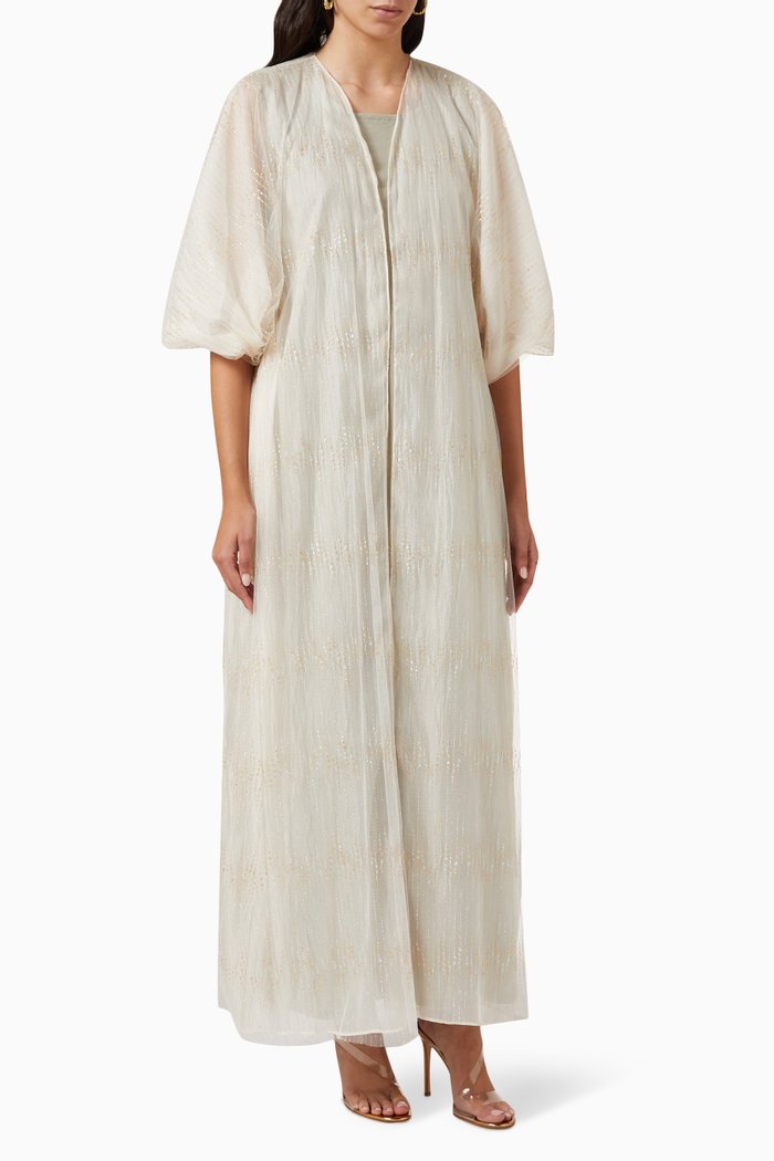

Wedding Embellished Abaya, White