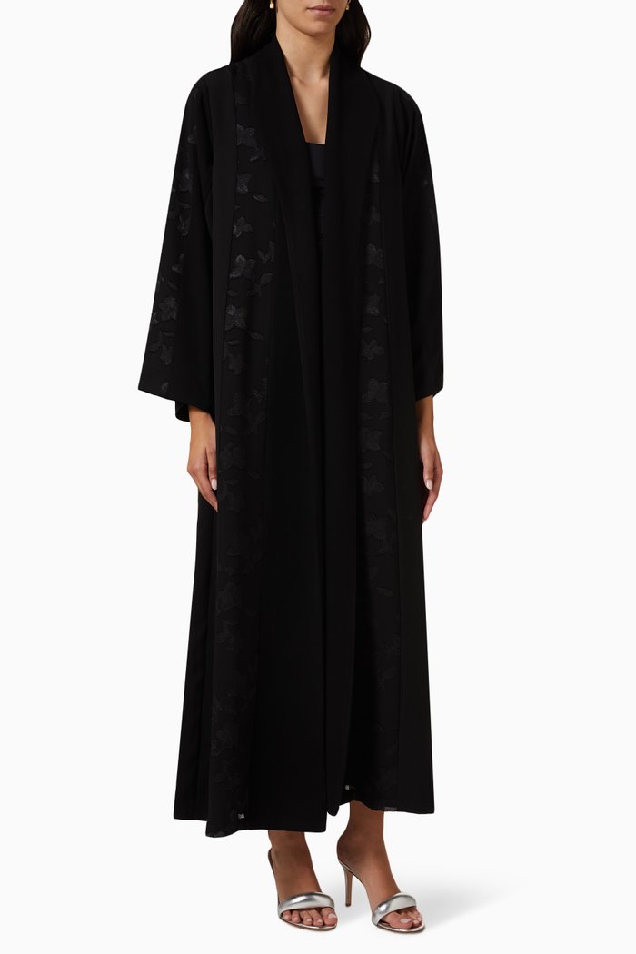 

Tonal Floral Panel Abaya, Multicolour