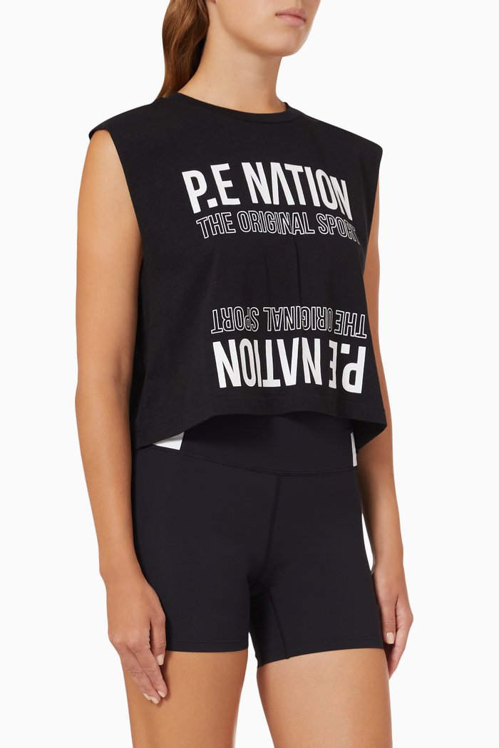 

Union Cropped Tank Top in Organic Cotton, Black