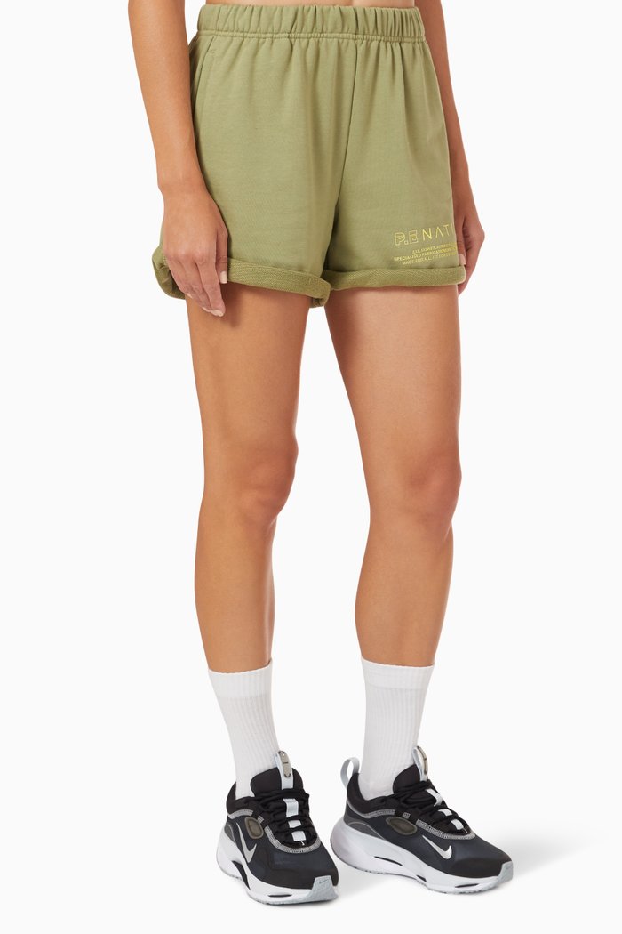 

Observation Mid-rise Shorts in Organic Cotton, Green