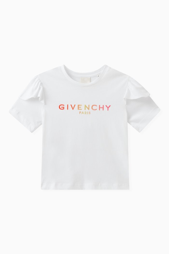 

Ruffle T-shirt in Cotton, White