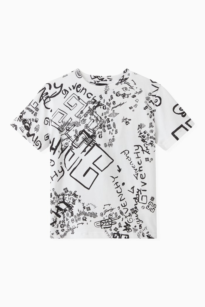 

Graffiti Print T-shirt in Cotton, White