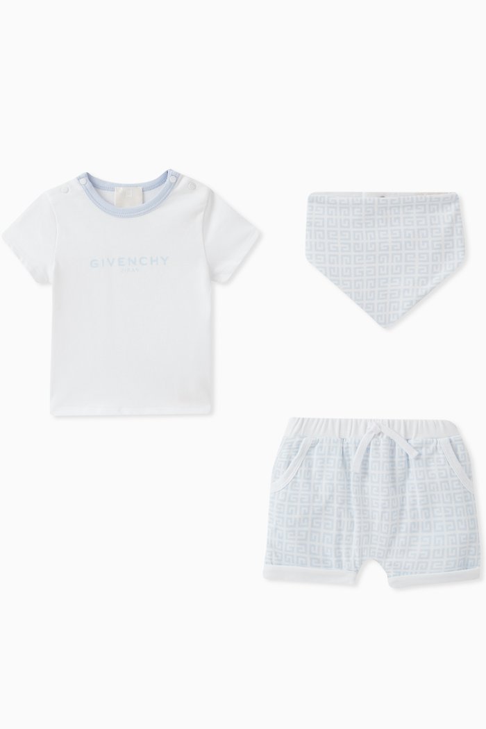 

Logo T-shirt, Shorts & Bandana Set in Cotton, Blue