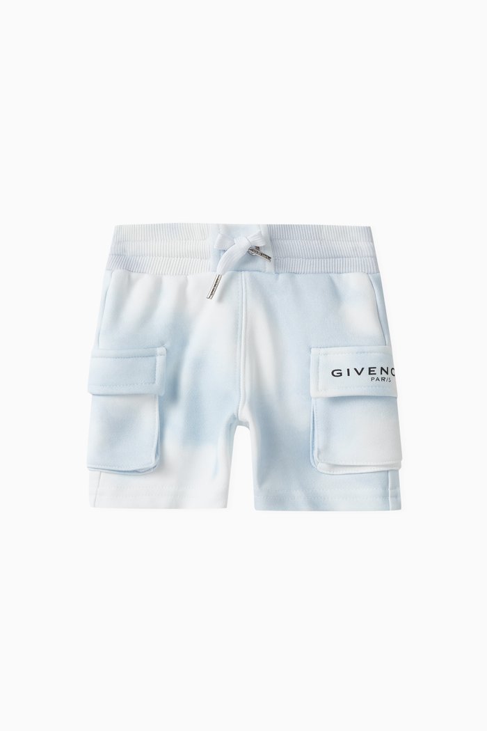 

Tie-dye Logo-print Shorts in Cotton, Blue