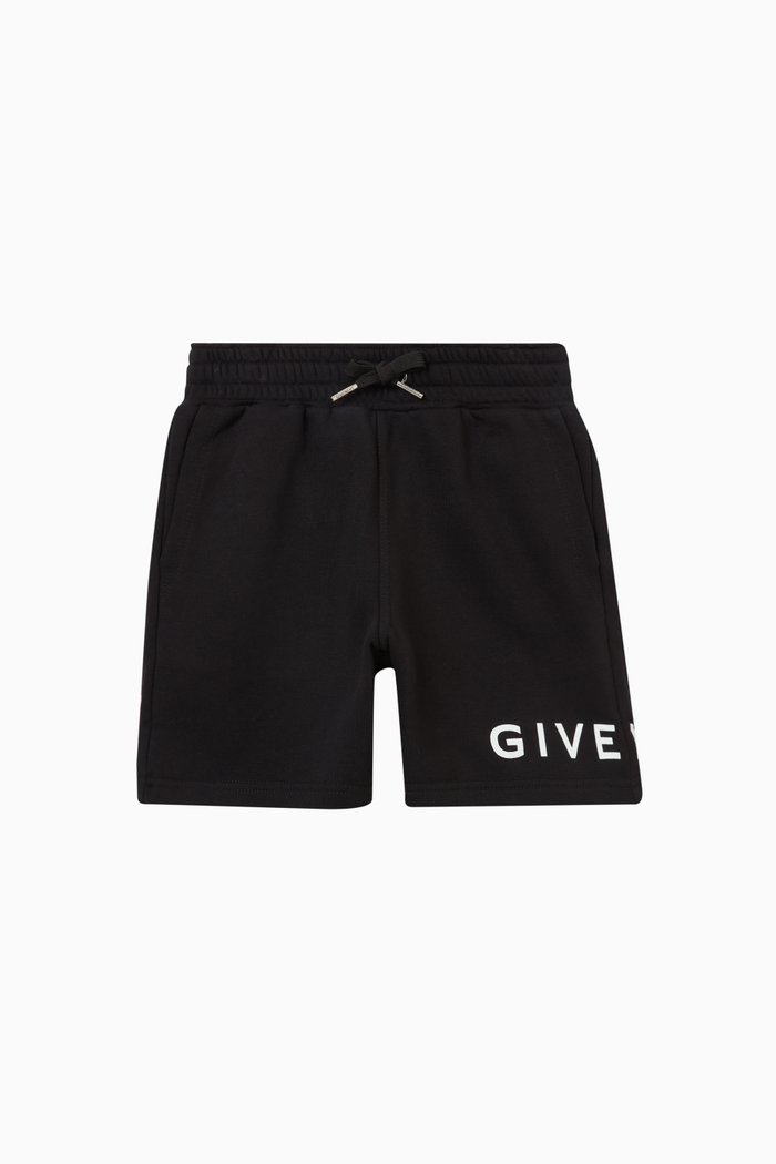 

Logo Detail Shorts in Cotton Blend, Black