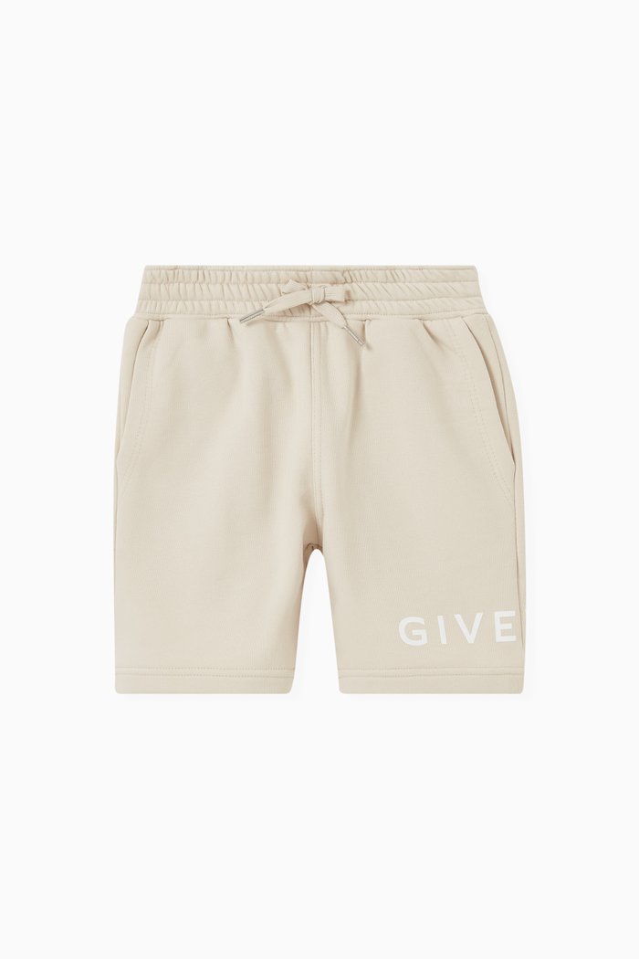

Logo Detail Shorts in Cotton Blend, Neutral