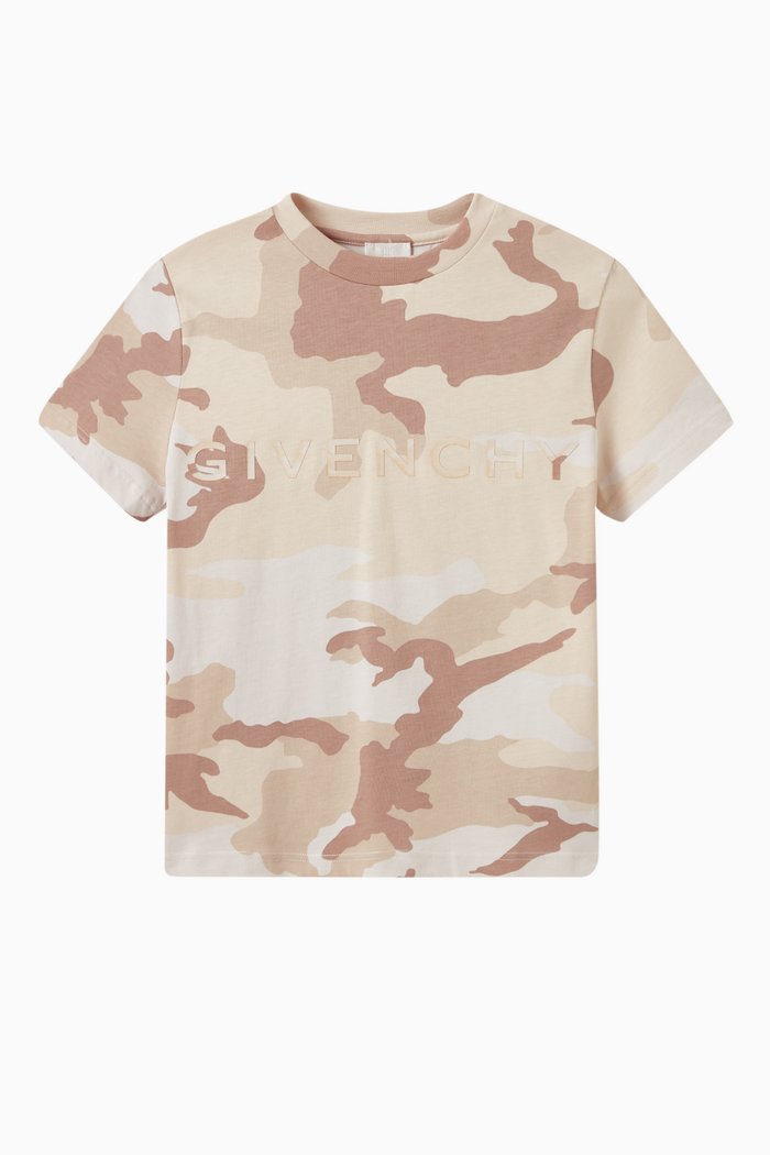 

4G Camo-print T-shirt in Cotton-jersey, Neutral