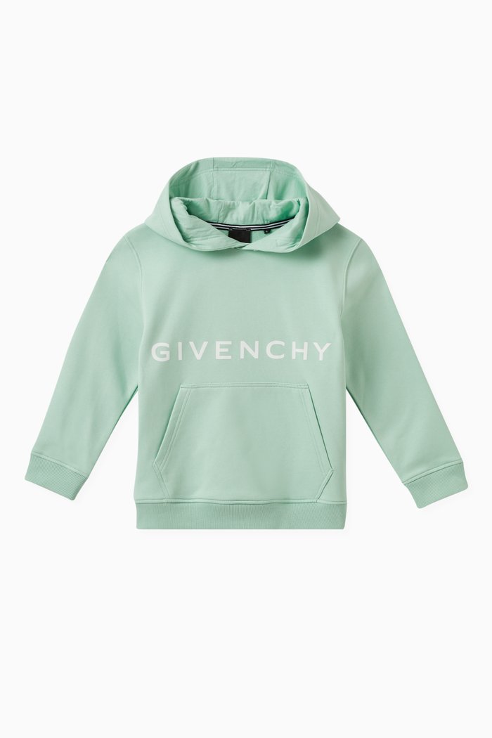 Logo Hoodie in Cotton, Green