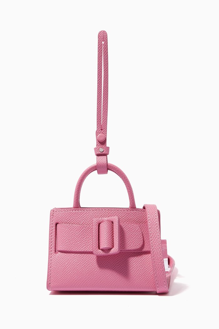 

Bobby Charm Mini Crossbody Bag in Palmellato Calfskin, Pink