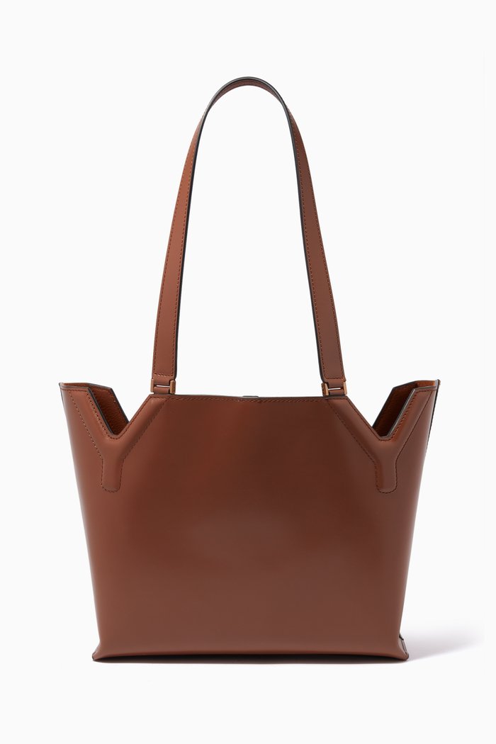 

YY West Tote Bag in Calfskin, Brown