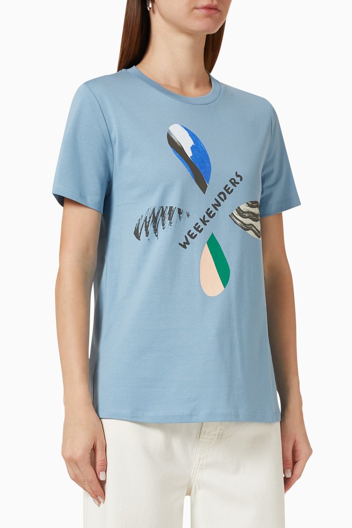 

Polka T-shirt in Cotton Jersey, Blue