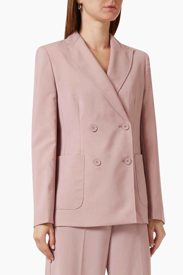 

Nervoso Double-breasted Jacket in Stretch-wool, Pink