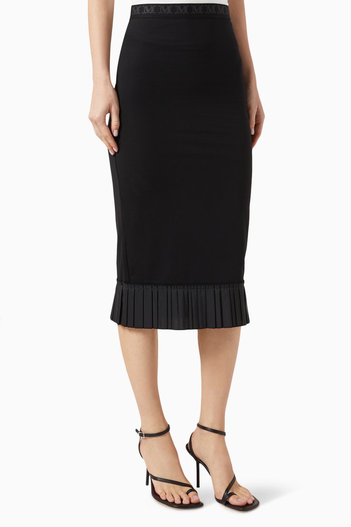 

Hiltex Midi Skirt in Technical-jersey, Black