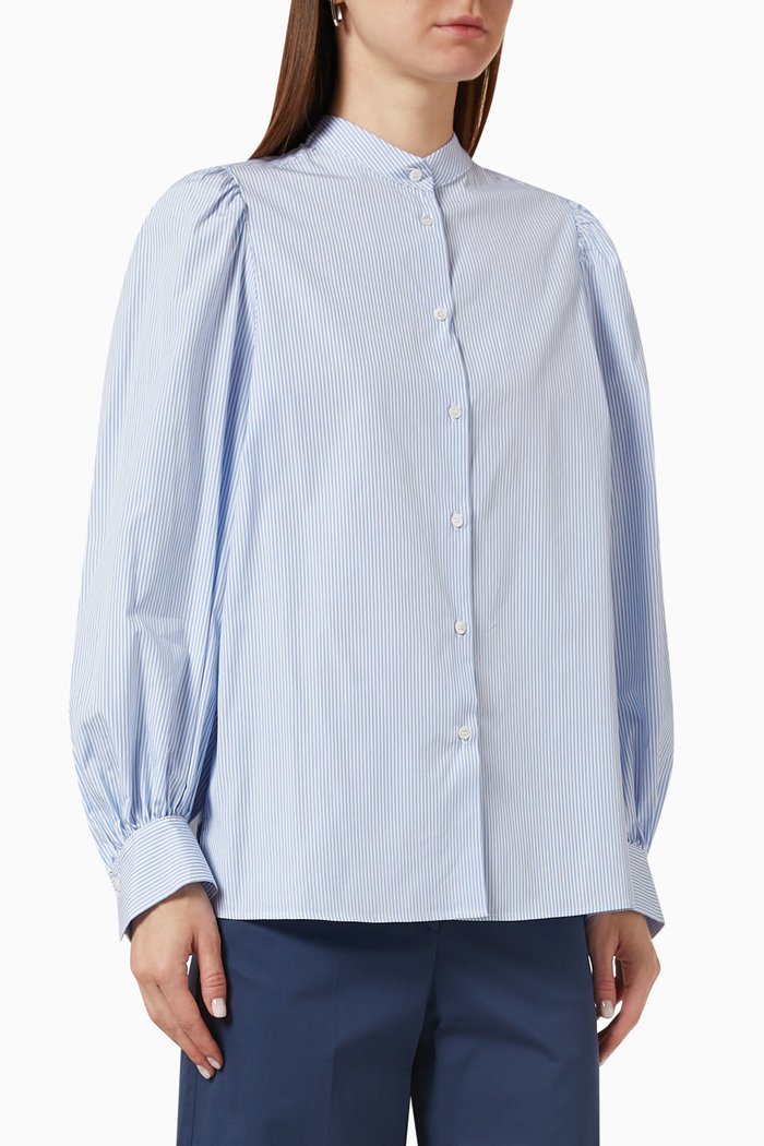 Alpe Shirt in Cotton Poplin, Blue