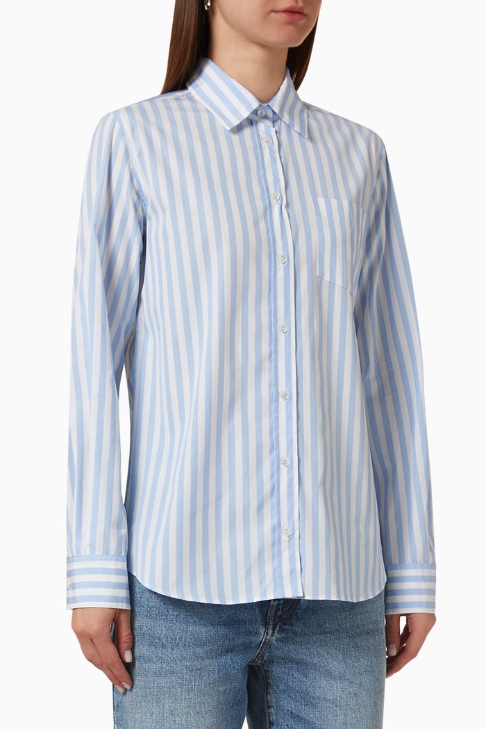 

Armilla Shirt in Cotton Poplin, Blue