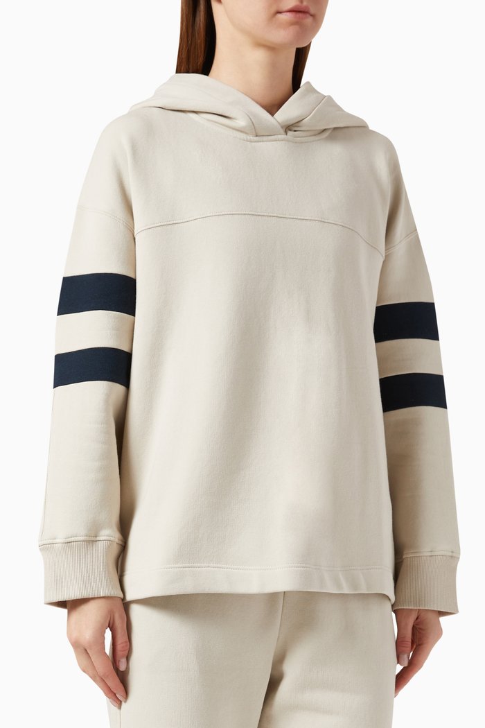 Contrast Bands Sweatshirt in Cotton Jersey, Neutral