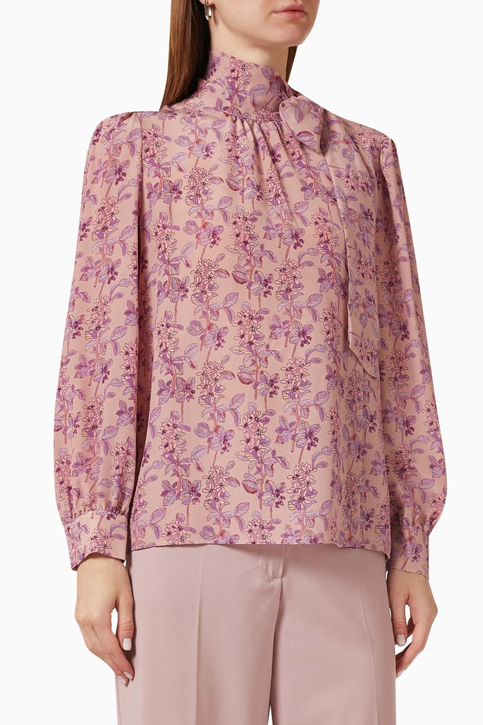 

Ottanta Printed Shirt in Silk, Pink