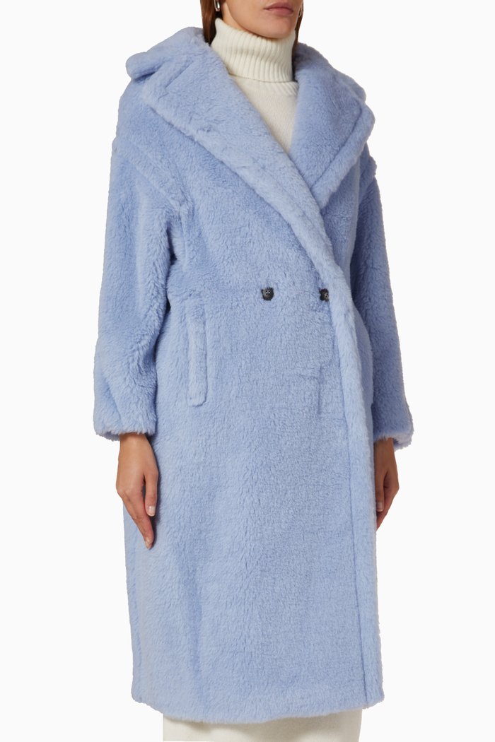 

Teddy Bear Icon Coat in Faux Fur, Blue