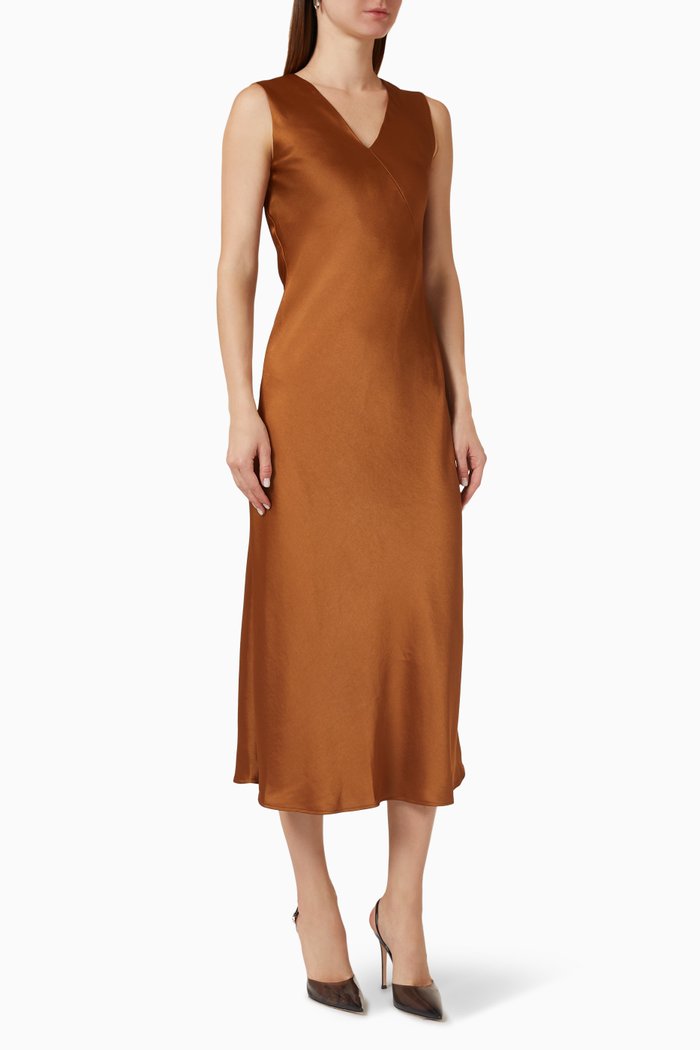 Pietra Dress in Satin, Orange
