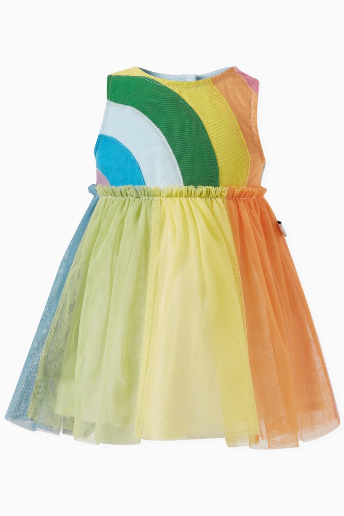 

Rainbow Print Dress in Tulle, Multicolour