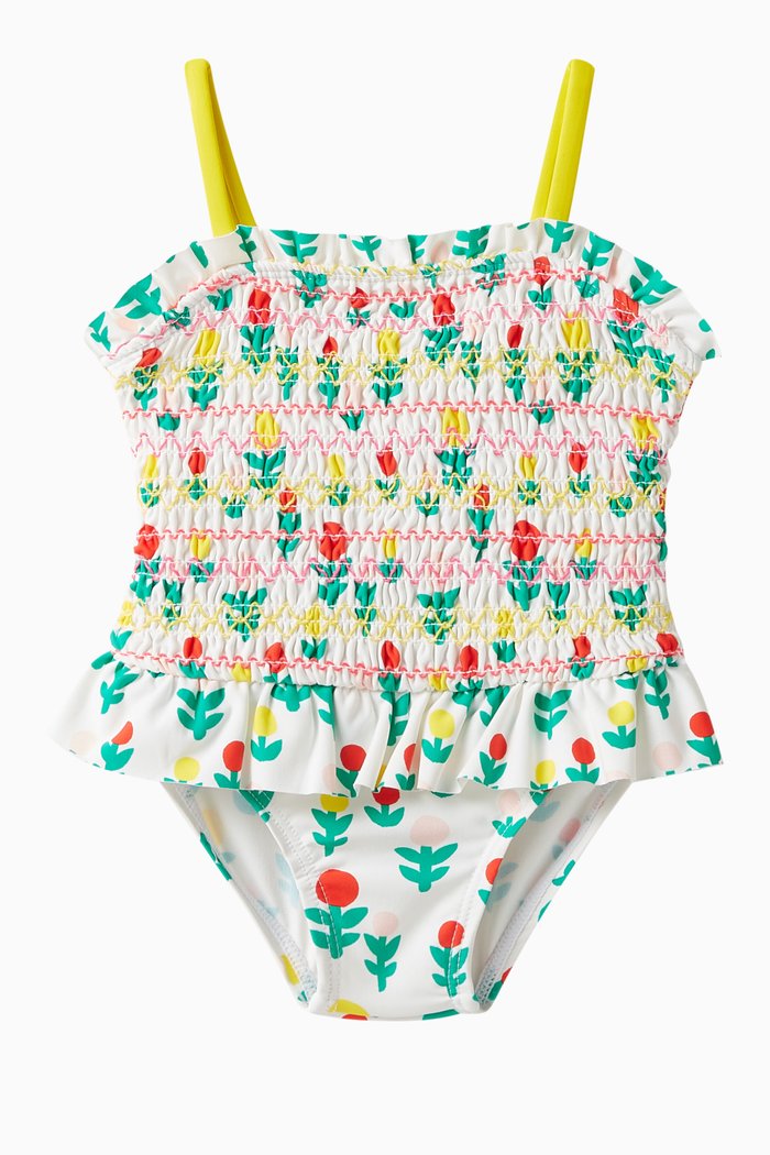 

Floral Print One-piece Swimsuit in Lycra, Multicolour